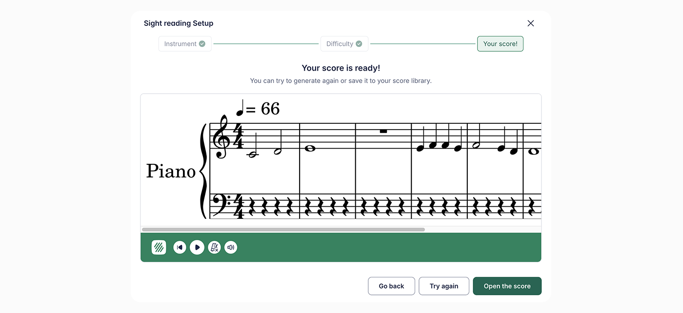 Generate sight reading