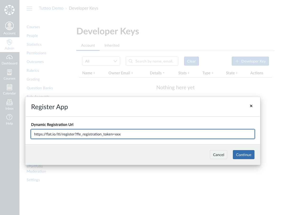 Canvas LTI Registration