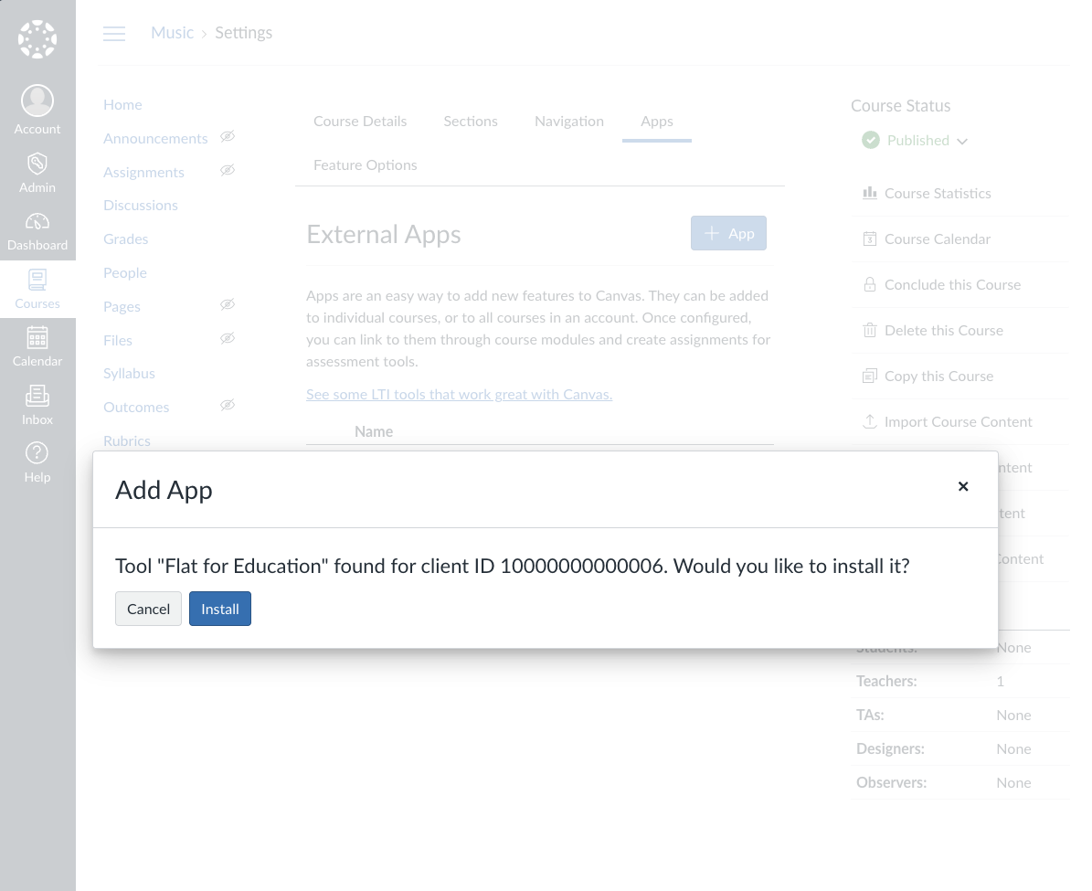 Canvas Installation Verification